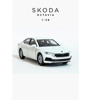 Beyaz 1:38 Ölçek Die Cast Kapıları Açılır Lisanslı Skoda Octavia Metal Model Araba