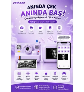 Çocuk Anında Baskılı Fotoğraf Makinesi 16MP Dijital Kamera 1080P Video WiFi Telefon Destekli