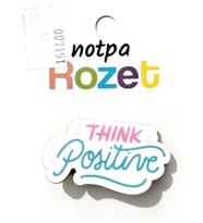 Notpa Rozet Ahşap Think Positive - 3 adet