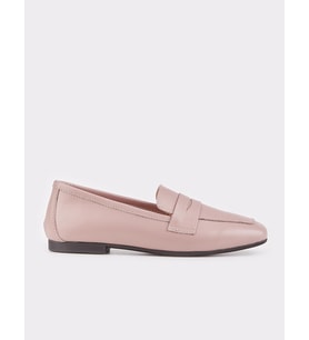 Hakiki Deri Pembe Loafer Kadın Ayakkabı