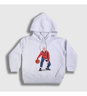 Presmono Unisex Çocuk Beyaz Basketball Basketbol Albert Einstein Kapüşonlu Sweatshirt 330498tt