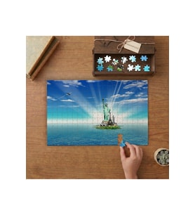 Özgürlük Heykeli- Eyfel Kulesi Tasarımı 240 parça Ahşap Puzzle Ahşap Kutuda MP00420
