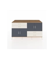 Kronos Konsol 3 Raflı 4 Çekmeceli 4 Kapaklı 176x59x99 Çam-Antrasit/Aytaşı