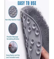 Gri Renk Banyo Kesesi Banyo Lifi Silikon Kaliteli Banyo Masaj Kesesi Ayak Sırt Masaj Pedi Banyo Lifi
