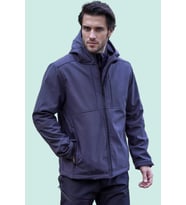 Softshell Erkek Mont Su Geçirmez Kapüşonlu Outdoor 350 Flam2 Fiyort Rüzgar Günlük (Siyah)
