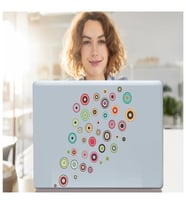 DEFTER STİCKER,LAPTOP STİCKER  GEOMETRİK HALKALI PVC 48X33X0,5CM
