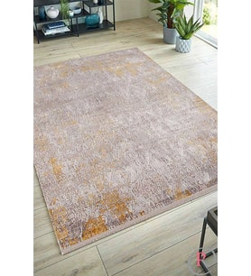 Sanat Halı Doku 1083 Gri Hardal Modern Salon Halısı