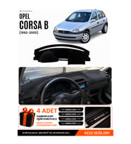 OPEL CORSA B (1992-2000) Uyumlu Torpido Örtüsü Torpido Kılıfı - Siyah