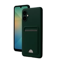 Galaxy A06 Kılıf Kelvin Kartvizitli Silikon - Koyu Yeşil