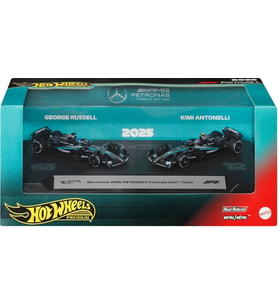 Hot Wheels Premium Formula 1 Oyuncak Arabalar, 2 Adet 1:64 Ölçekli Metal Mercedes Amg Petronas Formu