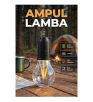 Type-C Şarjlı LED Kamp Lambası – Ampul Tasarımlı Askılı Ambiyans Işığı