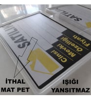 ETİKETLİK FİYATLIK - DAYANIKLI 1MM KALINLIKTA MAT YÜZEY KORUMALI EMLAK ÇERÇEVE 30 ADET
