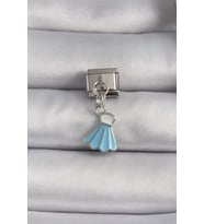 316L Çelik Gümüş Renk Mavi Renk Sallantı Elbise Model Nomination Charm - TJ-BC1101