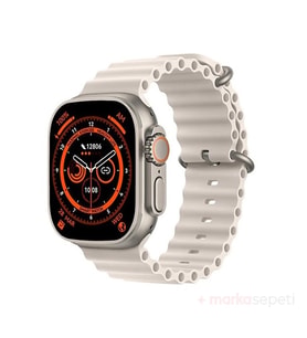 Markasepeti Watch Ultra 8 Plus Akıllı Saat: 49 mm, Vidalı, Kilitli Çift Kordon ve 2.2 İnç (Krem)
