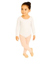 Uzun Kollu Full Lycra Coton Bale Mayosu-Çocuk (Beyaz)