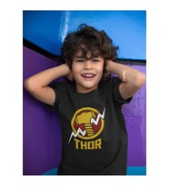 Tasarım Thor Çekiç Baskılı Unisex Avengers Çocuk Tişört (1-12 Yaş)
