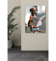 WC TUVALET BANYO KOMİK HEDİYELİK MİZAH KANVAS TABLO (Beyaz)