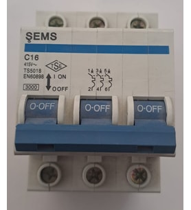 ŞEMS 3X16A 3000 KA C16 GRUP SİGORTA