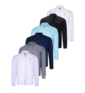 ALTILI SET G674 DEWBERRY ERKEK GÖMLEK-SİYAH-BEYAZ-LACİVERT-CAMGÖBEĞİ-KOT MAVİSİ-PEMBE (Karışık)