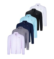 ALTILI SET G674 DEWBERRY ERKEK GÖMLEK-SİYAH-BEYAZ-LACİVERT-CAMGÖBEĞİ-KOT MAVİSİ-PEMBE (Karışık)