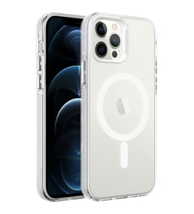 Apple iPhone 12 Pro Kılıf Zore Magsafe Şarj Özellikli Buzlu Transparan C-Pro Sert Kılıf (Renksiz)