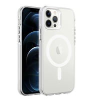 Apple iPhone 12 Pro Kılıf Zore Magsafe Şarj Özellikli Buzlu Transparan C-Pro Sert Kılıf (Renksiz)