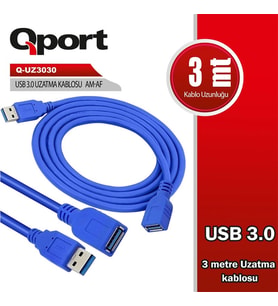 QPORT Q-UZ3030 USB 3.0 3MT UZATMA KABLOSU
