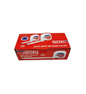 Fısco Uni-Matic II 5 Metre Çelik Şerit Metre  Avuç İçi Rahatlığı ve Kolay Kilitleme  Orijinal  10 ADET (Beyaz)