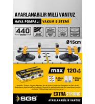 SGS960 120 KG İkili Ayarlanabilir Milli Vantuz Hava Pompalı Vakum Sistemi Seramik Boşluk Ayarlama