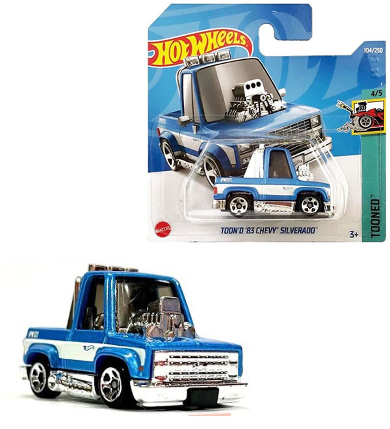 Hot Wheels - Tooned Toon'd '83 Chevy Silverado - Mavi (1/64)