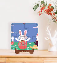 BK Toys Çocuklar İçin 2 si 1 arada Eğitici-Öğretici Ahşap 4 Parça Yapboz Puzzle Çerçeve Model 69