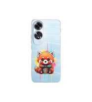Oppo A60 ile Uyumlu Splash Tilki Tasarımlı Şeffaf Silikon Kılıf