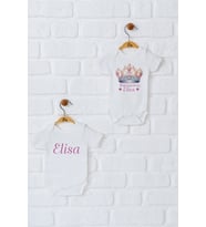 Pia Baby Premium %100 Pamuk İsme Özel Organik Baskılı İkili Set Çıtçıtlı Bebek Body Zıbın Modelleri 5047-17 (Ekru)