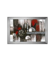 Soyut Şekiller Motifli Kanvas Tablo 80 x 110 cm Silver Çerçeve