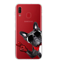 PrintiFy Samsung Galaxy A20 ile Uyumlu Köpek 2 Kamera Korumalı Şeffaf Kılıf