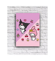 Melodi Kuromi Kapı Süsü Uyarı Konsept Dekor Ahşap Tablo (19x28 cm)