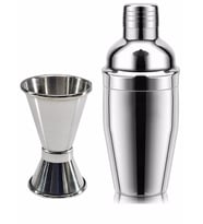 LevaHouse 350 ML Çelik Kokteyl Shaker Karıştırıcı ve 1/2 CL Jigger SET (Metal)