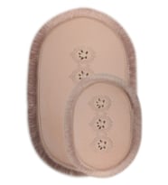 Shems Oval Pudra 2'li Dantelli ve Saçaklı Banyo Halısı Paspası Seti Çeyizlik