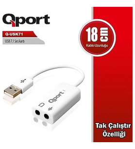 Qport Q-Usk71 Usb To Soundcard 7.1 Usb Ses Kartı