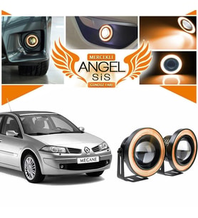 Renault Megane 2 Uyumlu, Universal Mercekli Led Angel Sis Farı, 76mm Turuncu Renk