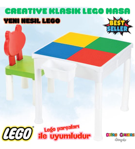 Mega Classic Creative Blok Masa Seti - Klasik Lego Masası - Slide Blocks - Creative Lego Oyuncakları