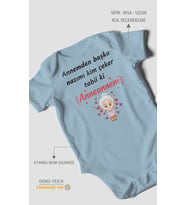 Annemden Başka Nazımı Kim Çeker ? Tabiki Annanem v2 Baskılı Bebek Zıbını – Çıtçıtlı Body  Kısa Kol (Bebek Mavisi)