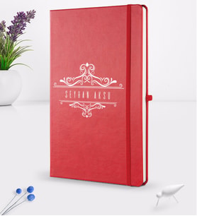 BK Gift Kişiye Özel İsimli Kırmızı Termo Deri Defter 16x24cm Model 8