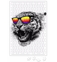 Kükreme Aslan Kaplan Gözlüklü Aslan Kaplan Puzzle