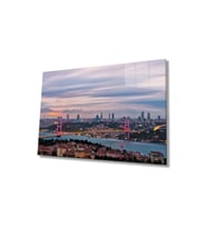 Miyrem Glasses Collection -A1^#  Istanbul Boğazı Manzara Cam Tablo (Çok Renkli)