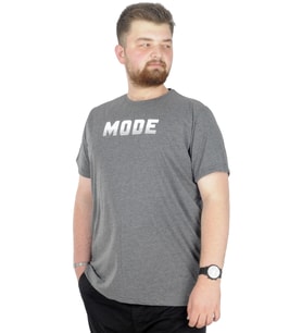 Mode XL Büyük Beden T-Shirt Bis Yaka Mode 22196 Antramelanj