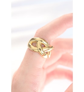 Düğüm Model Gold Renk Ayarlanabilir Yüzük TJ-BYK3126
