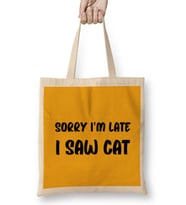 Funny Cat Lover Gifts For Women Men Kids Bez Çanta Uzun Saplı