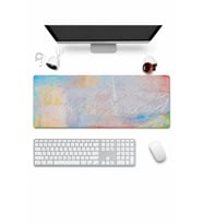 SonicTouch Klavye Mousepad 32x70cm Dikişsiz Pürüzsüz Sıvı Geçirmez Kaymaz Taban Pastel Tuval