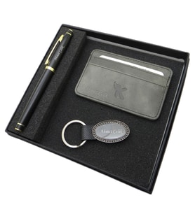 Signator D377 İsme Özel Set - Deri Kartlık + Anahtarlık  + Kalem Seti  İsme Özel Hediyelik Set (Karışık)